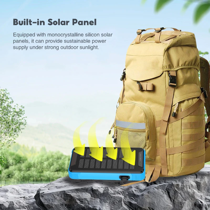 PHOMAX Fast Charging Magnetic Wireless Charger Power Bank Solar Charging Power Bank Mobile Phone Power Bank with Fill Light