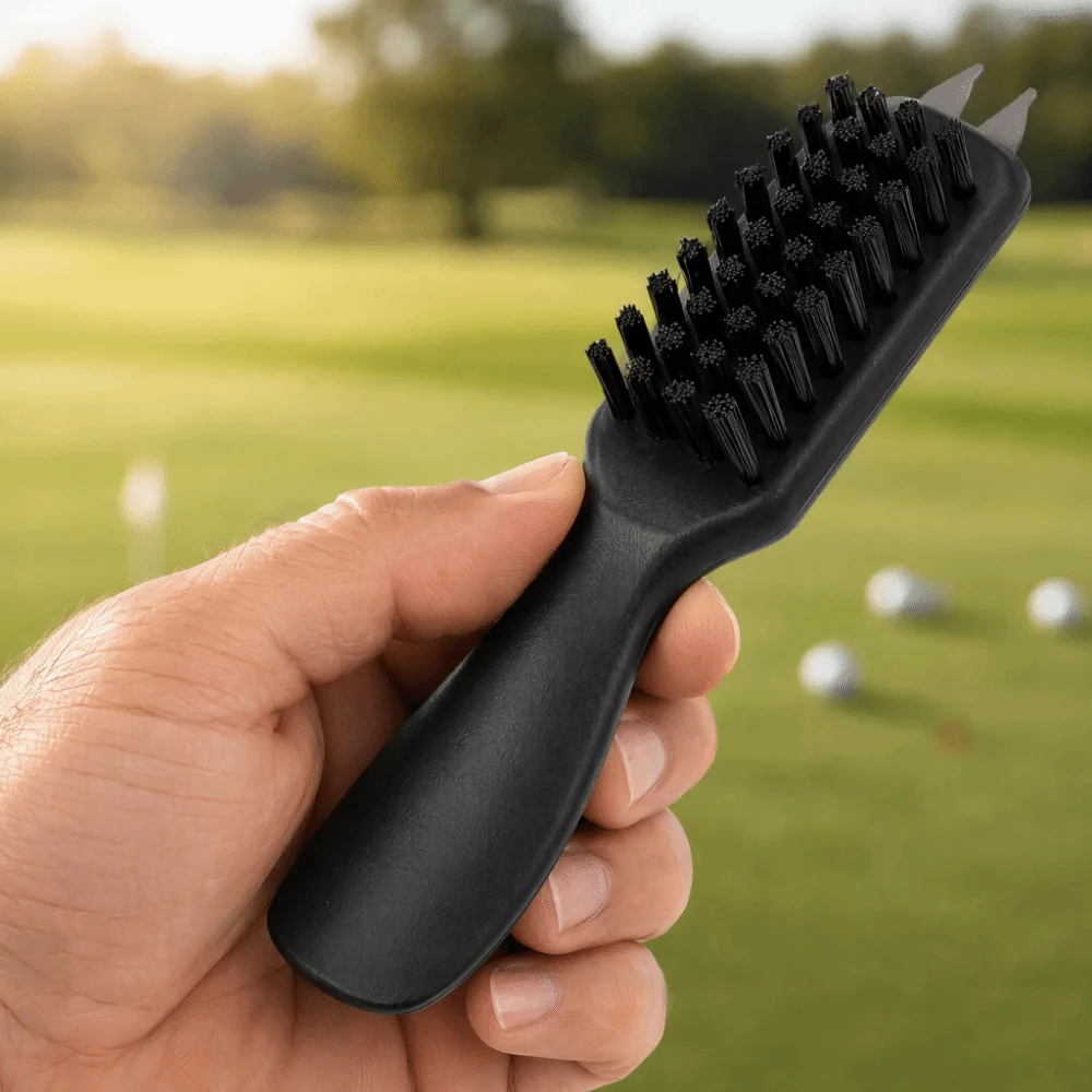 2pcs Dense Bristles Golf Club Brush Notched Tip Multifunctional Brush Golf Club Cleaner Brush Lightweight Golf Iron Wedge Brush