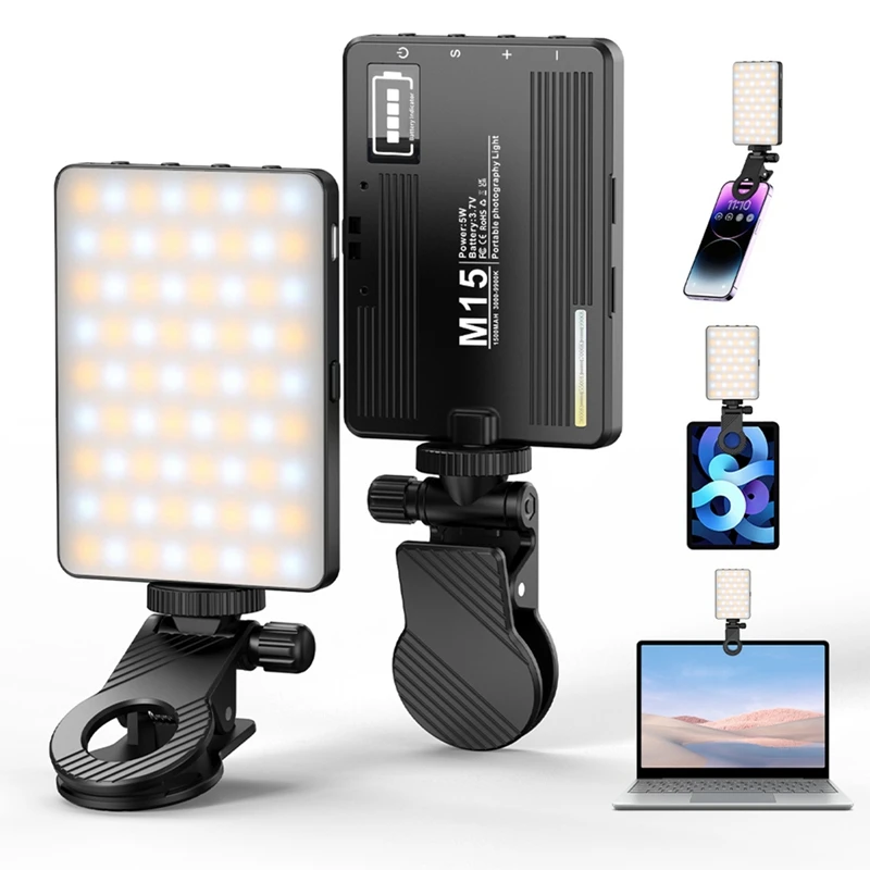 Smartphone Selfie Fill Light 2500K-9000K Video Conference Live Streaming Portable LED Light For Cell Phone Ipad Camera