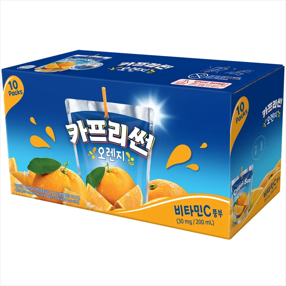 Nongshim Capri Sun Naranja 200 ml X 10 (Compre 2 juegos y obtenga 1000 libremente X larga vida útil)