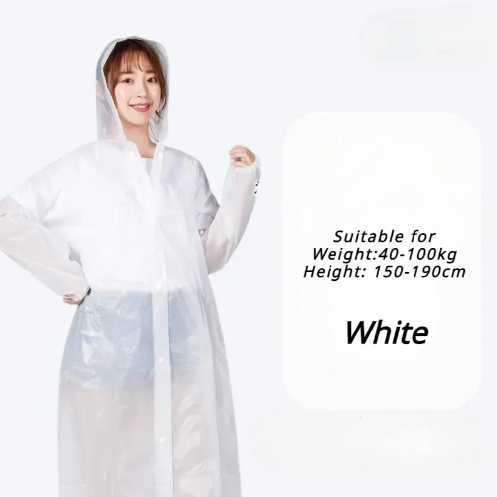 1Pcs EVA Long Waterproof Raincoat for Adults Unisex Travel Hooded Raincoat with Drawstring Suitable for Fishing and Camping