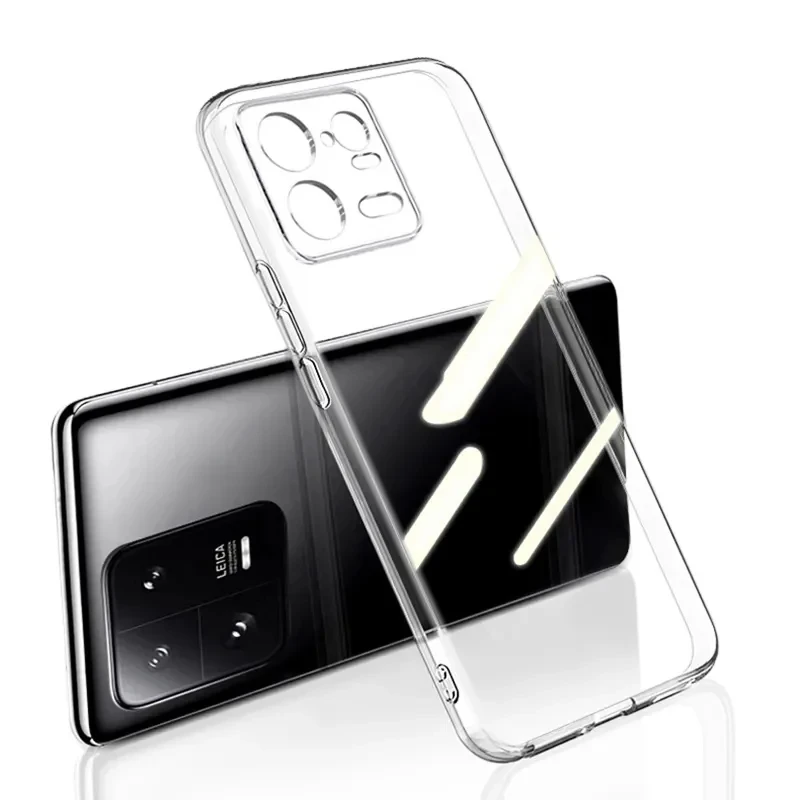 Luxury Transparent Black Silicone Soft Case For Xiaomi Mi 14 13 13T 12 12T 12X 12S Pro Lite Clear Ultra Thin Back Cover Shell