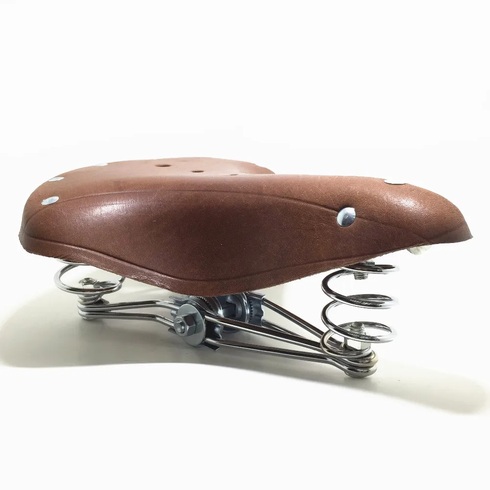 Retro Bicycle Saddle,Real Cowhide, Handmade,Old Style Spring, Seat,Multi Style,TDX-4