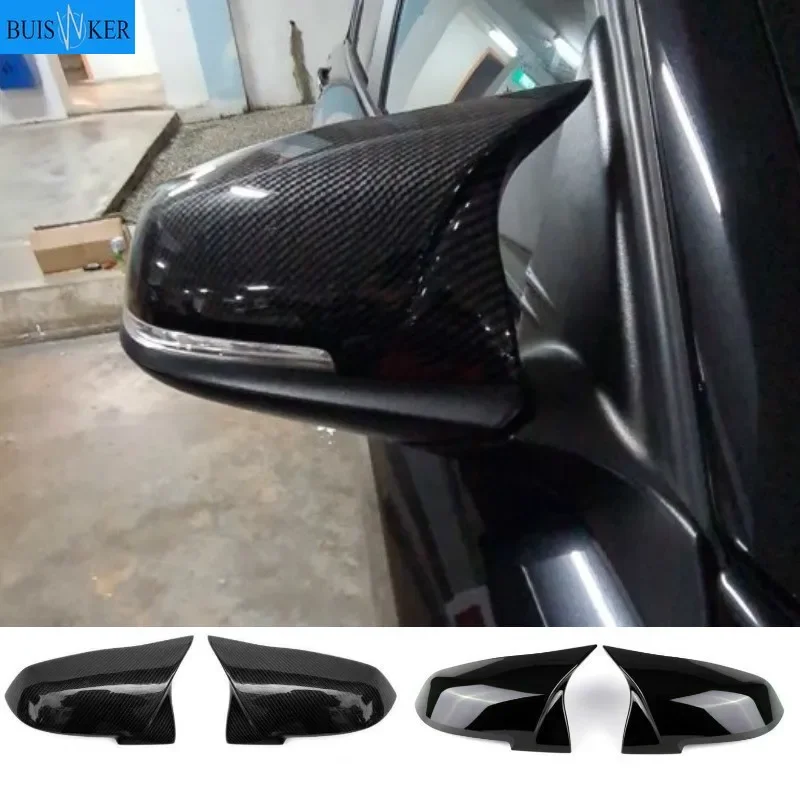 

2 pieces Rearview Mirror Cover Cap Carbon Black for BMW Series 1 2 3 4 X M 220i 328i 420i F20 F21 F22 F23 F30 F32 F33 F36 X1