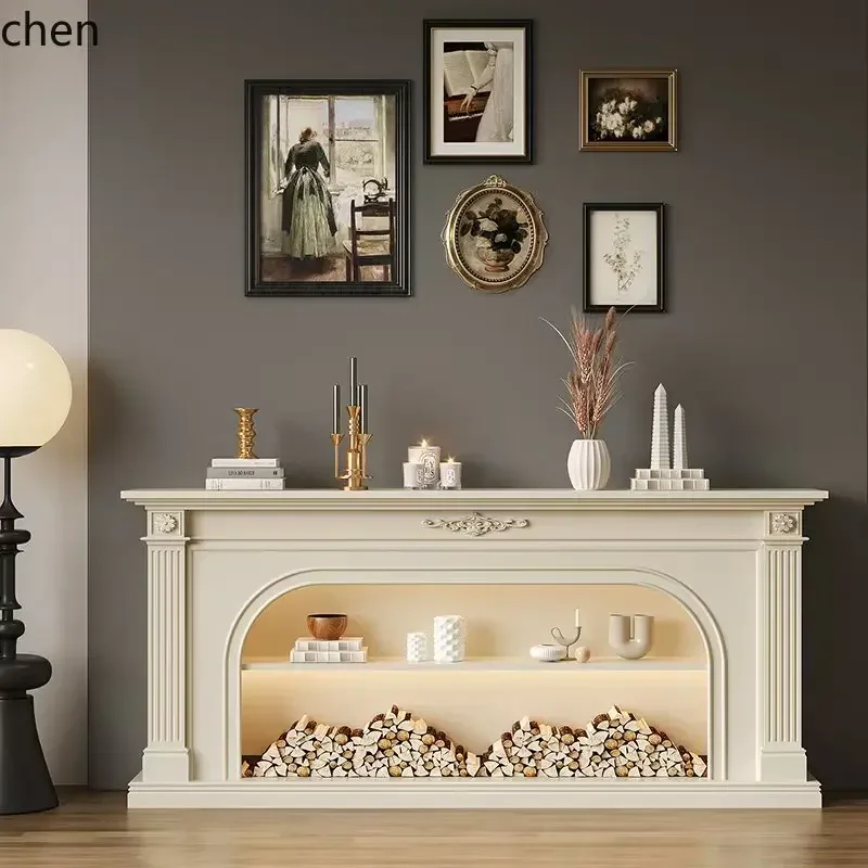 y9.3-  Solid Wood Fireplace Decorative Cabinet Entrance Fireplace Cabinet Living Room Fireplace TV Cabinet