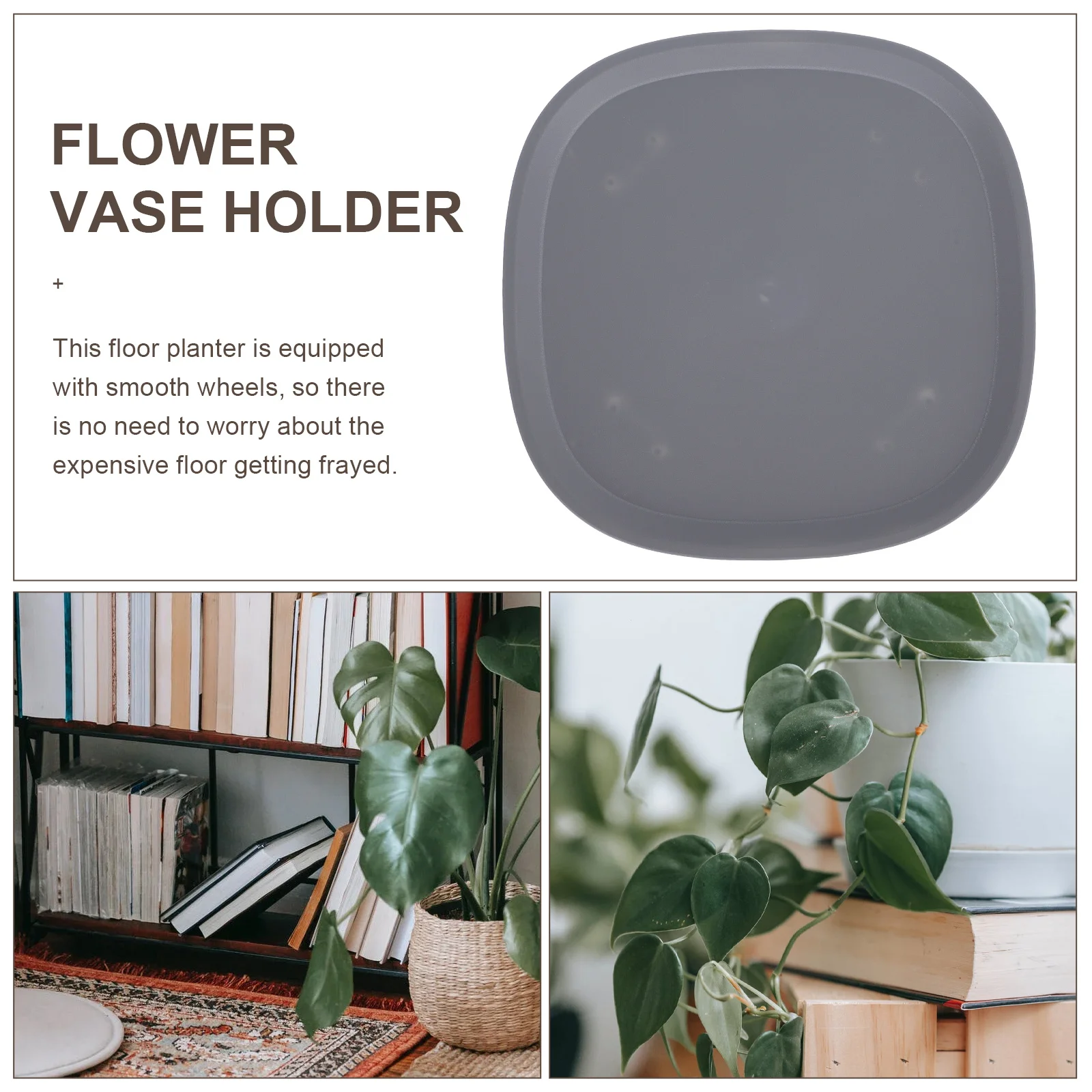

1Pcs Thick Movable Vase Rack with Universal Wheels Heavy Duty Plant Pot Tray for Large Flowerpots Floor Protector Stylish Home