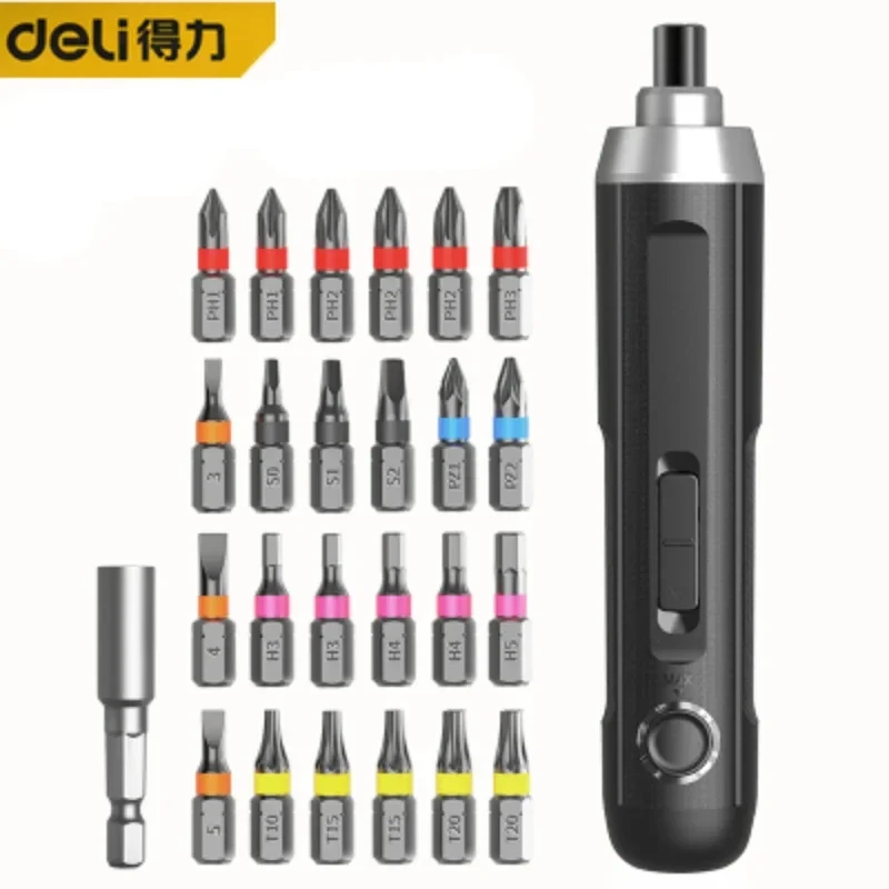 Deli Precision Electric Screwdriver Set, Fast Charging, Cordless Screwdriver, Repair Household Power Tool, Silent Durable Type-C