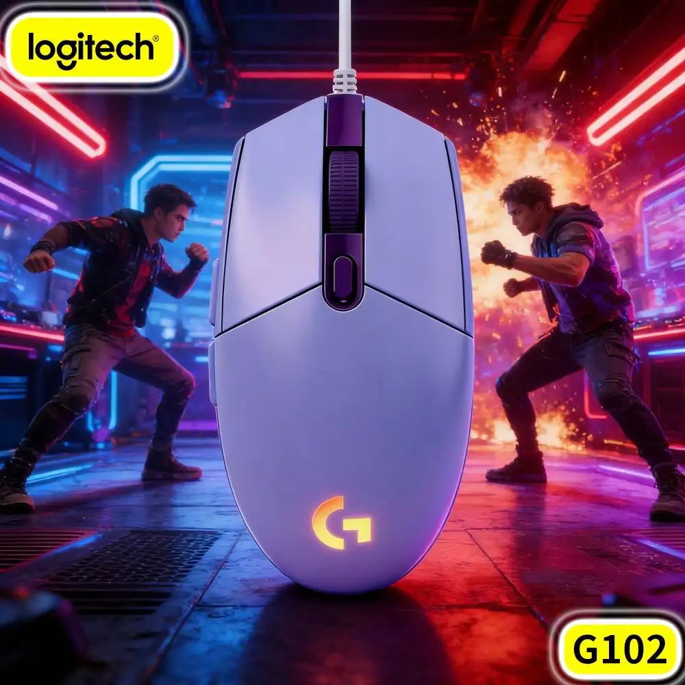 Logitech G102 Wired Gaming Mouse,Breathing RGB Effects Build Immersive Atmosphere For Home Gaming Stations