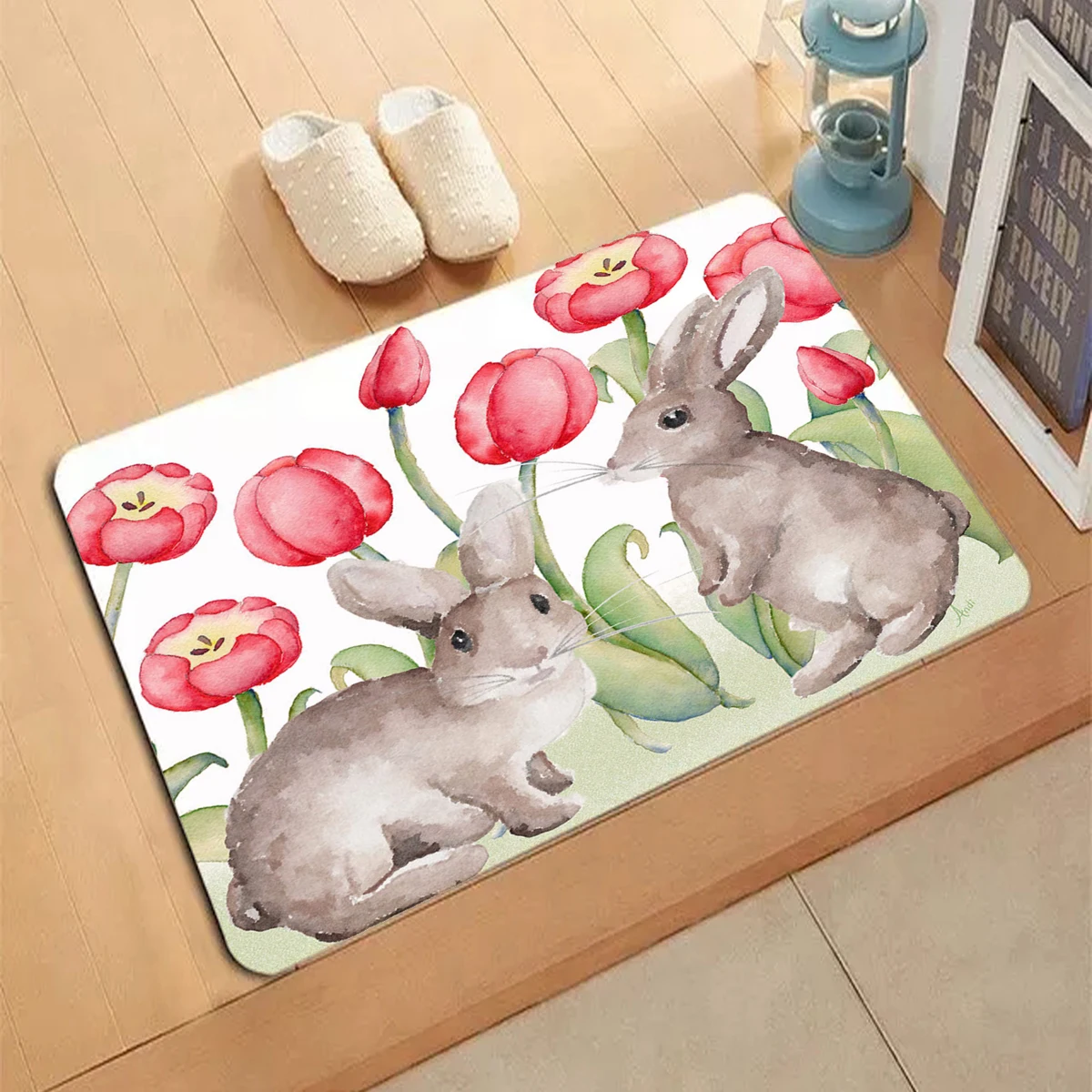 Rabbit Pattern Carpet Entrance Doormat Non-slip Living Room Kitchen Bedroom Decor Rug Floor Mats Home Decor