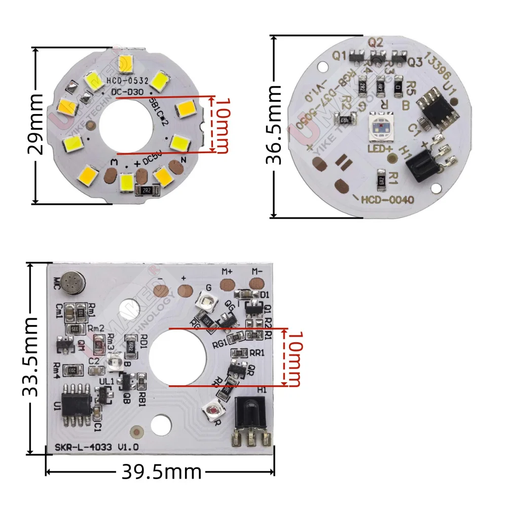 10pcs DC5V 30mm 37mm led SMD Lamp Plate source RGB lamp panel BI-Color table lamp source 5V not need driver diy for night light