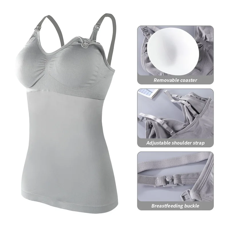 Breastfeeding Large Size Sling Vest Women Postpartum Breastfeeding Free Bra Pad Vest Type Pregnancy Postpartum Special