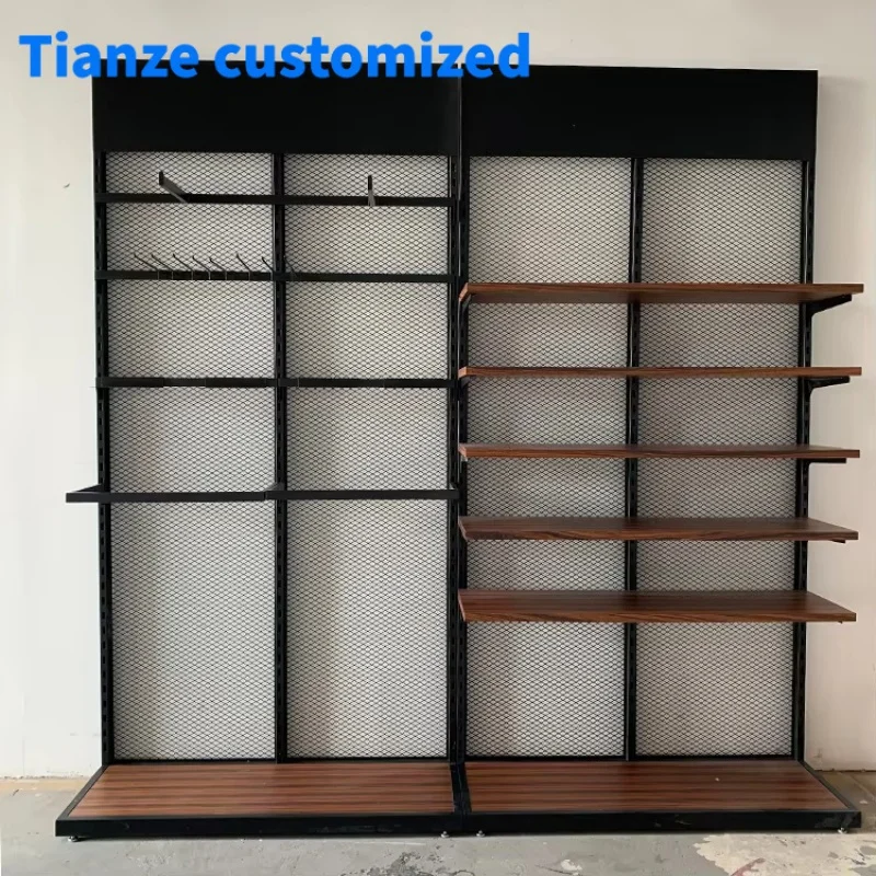 

[Customized]Clothes shop display furniture shelving with stand decorative clothing rack retail shop display stand clothing s