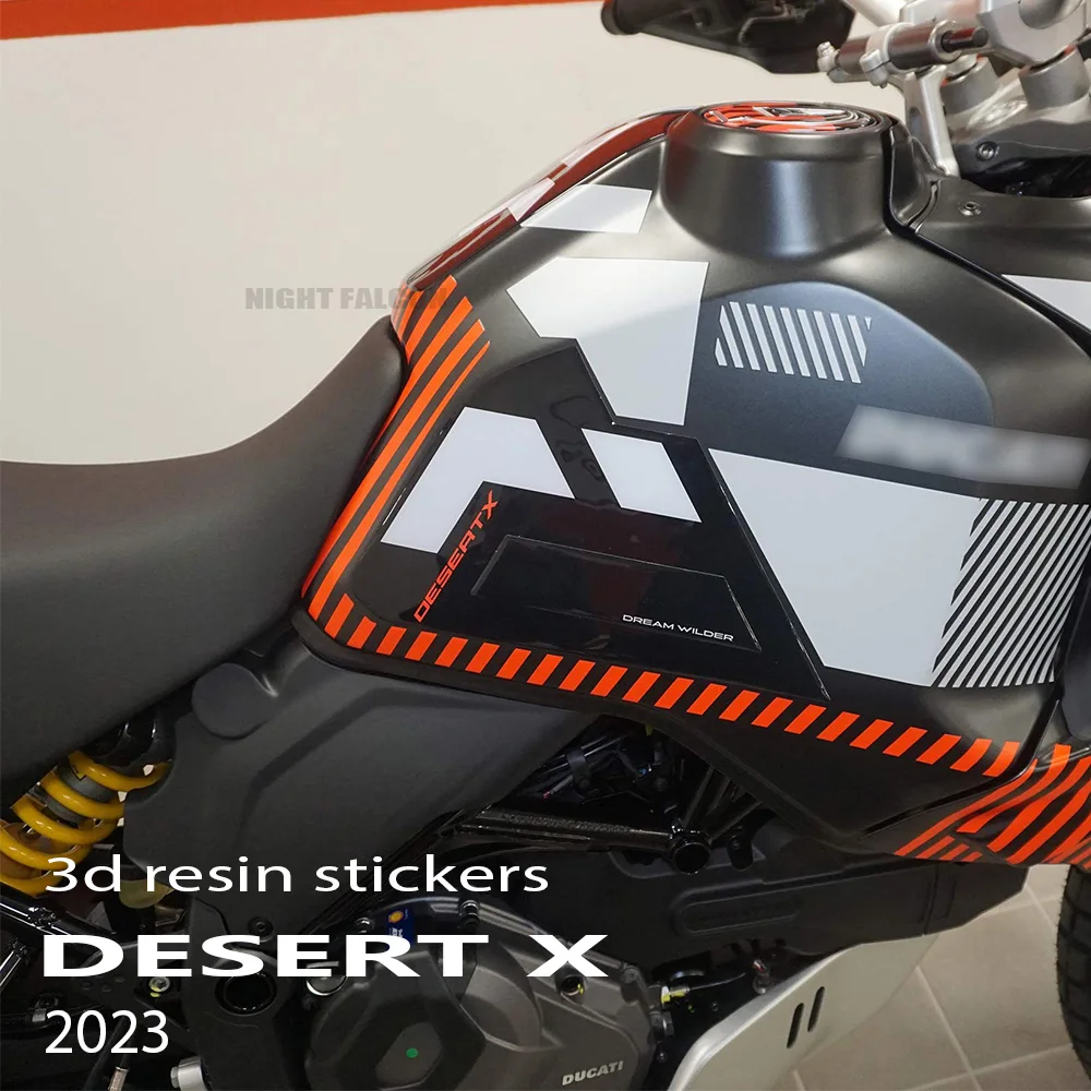 For Ducati DesertX Desert X RR22 2023 Accessories Motorcycle 3D Gel Epoxy Resin Sticker Tank Pad Protection Kit