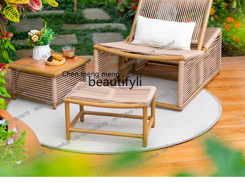 Balcony Recliner Chair, Dual-use for Sitting and Sleeping, Foldable Comfortable Chair for Long Sitting, Lazy Recliner Chair