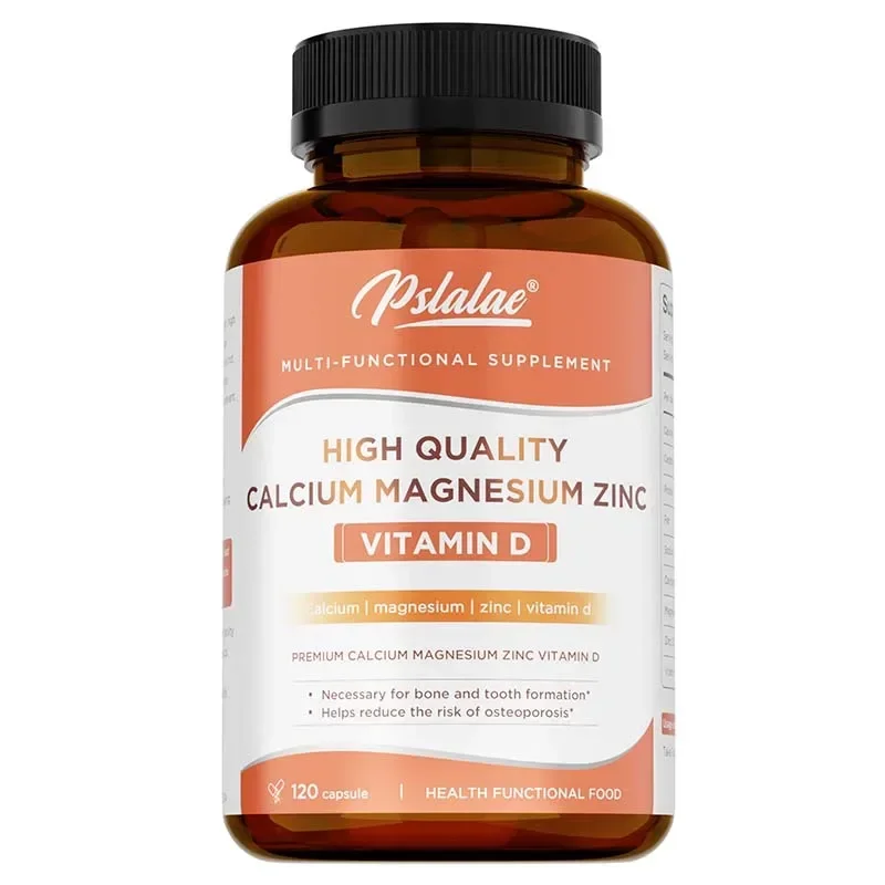 Calcium Magnesium Zinc Capsules - Rich Vitamin D, Helps Support Bones, Teeth, Heart, and Enhance Immune System Function