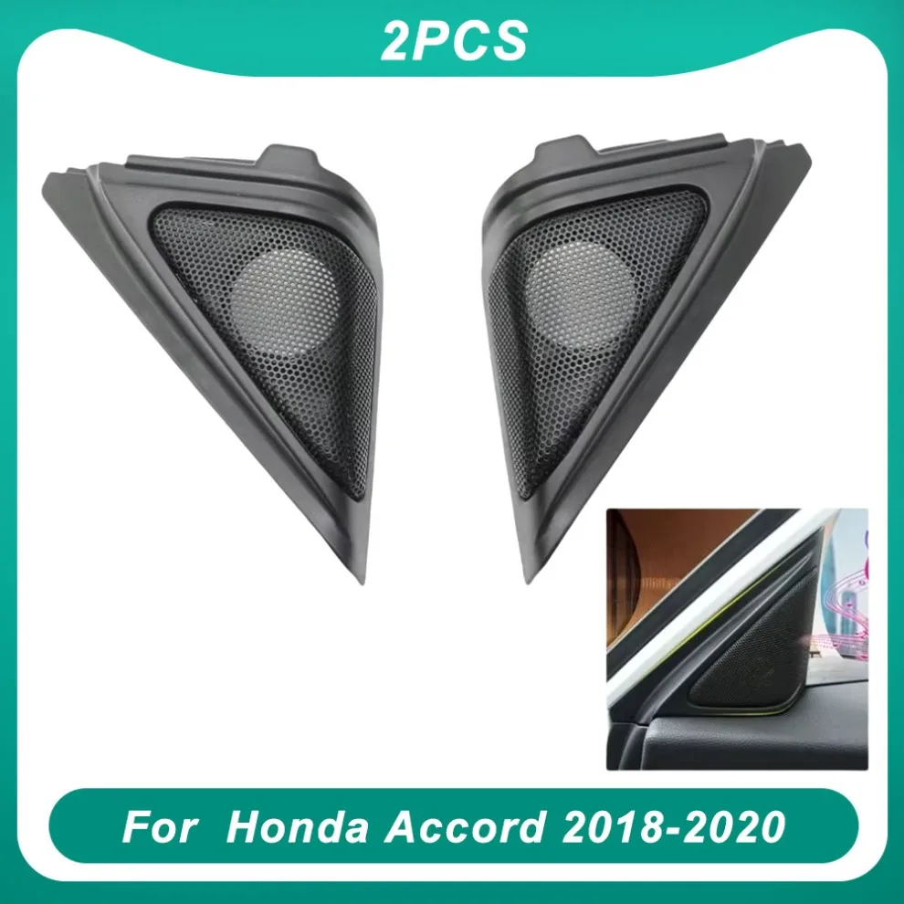 For Honda Accord 2018-2020 2pcs Car Door Panel Audio Speaker Tweeter Triangle Cover Trim Loudspeaker Case
