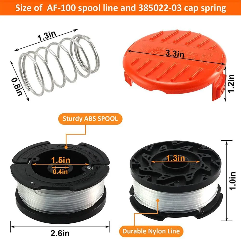 Aparador Spool Cap e Primavera Substituição para Black Decker Grama sem Fio Cortador de Lâmina Cortador de Grama Pack