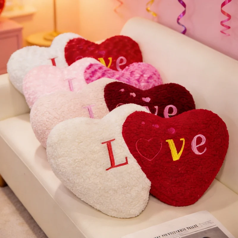 

Плюшевая игрушка в форме сердца, 2 цвета, мягкая, пушистая, для влюбленных, подарок на День святого Валентина для девушек