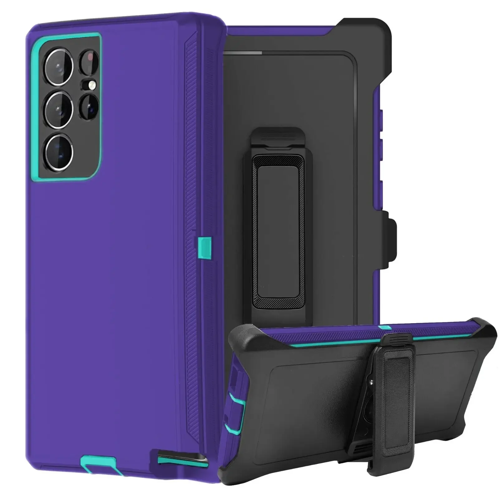 

Двухслойные чехлы для телефонов Samsung Galaxy S24 Plus S22 S25Ultra S23+ Armor Bumper, противоударный пылезащитный чехол с зажимом для ремня