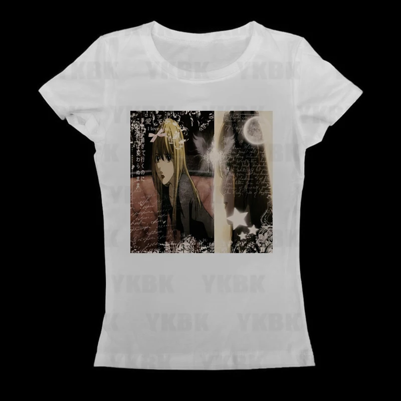 Basic Anime Print Mode Mädchen Kurzarm Rundhals Skinny T-shirt Sommer Casual Tee für Frauen Y2K Vintage Harajuku Streetwear