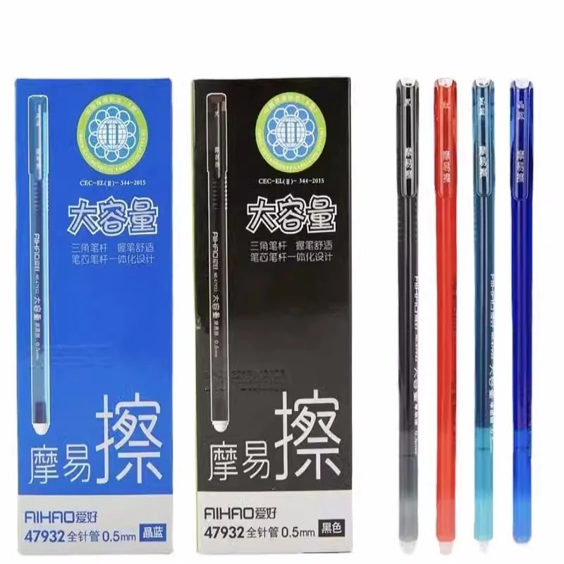 

12Pcs AIHAO 47932 Erasable Gel Pen School Office Supplies Stationery Gift 0.5mm Red Blue Dark blue Black Ink