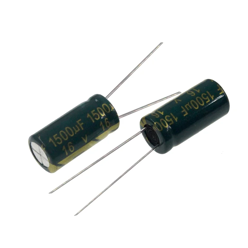 Imagem -04 - Capacitor Eletrolítico de Alumínio 16v 1500mfd 16vdc 10x16 mm 1500mf16v 1500uf16v 16v1500mf 16v1500uf 20 Pcs