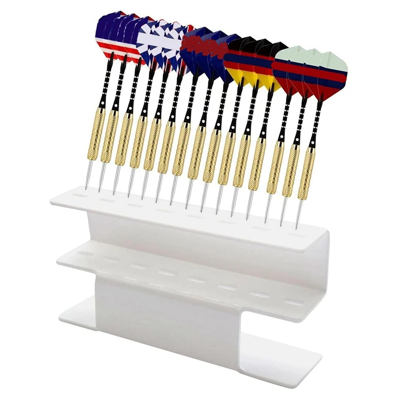 Acrylic Dart Stand With Non-Slip Feet, Accommodates 8 Steel Darts / Soft Tip, Compatible With Most Types Of Darts