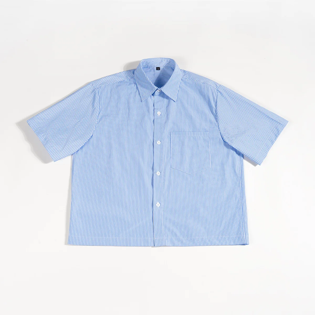 Premium Striped Men's Oversized Short Sleeve Shirt 2025 Summer Casual Cotton Streetwear Loose Fit Minimalist Fashion Top