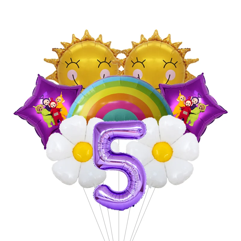 Teletubbies Garden Birthday Balloon Set Cartoon Foil Latex Balloons Kids Outdoor Party Scene Decor Kit - view 6