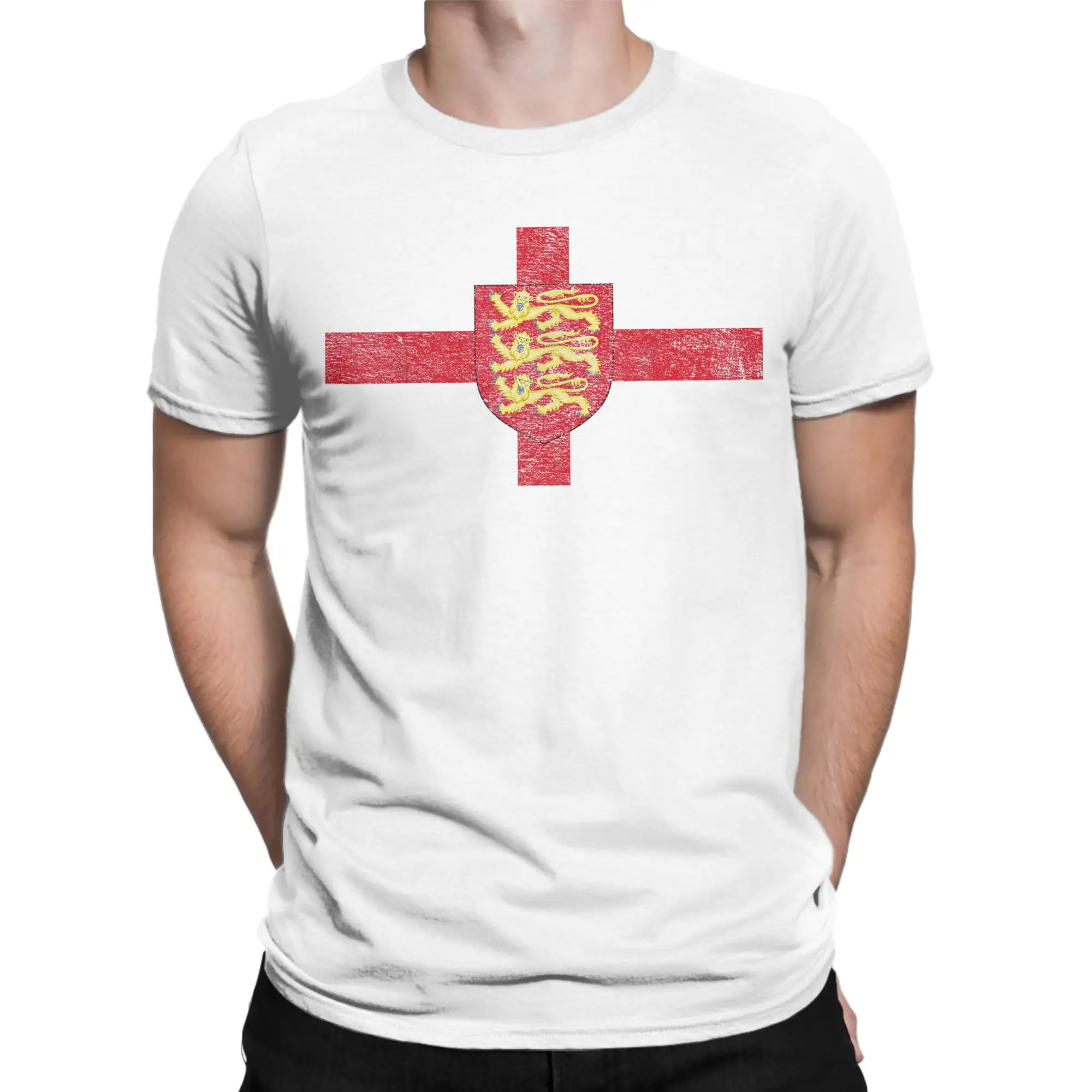 England St Georges Cross Flag English Men's T Shirt  Funny Tee Shirt Short Sleeve Crew Neck T-Shirt Pure Cotton Gift Idea Tops