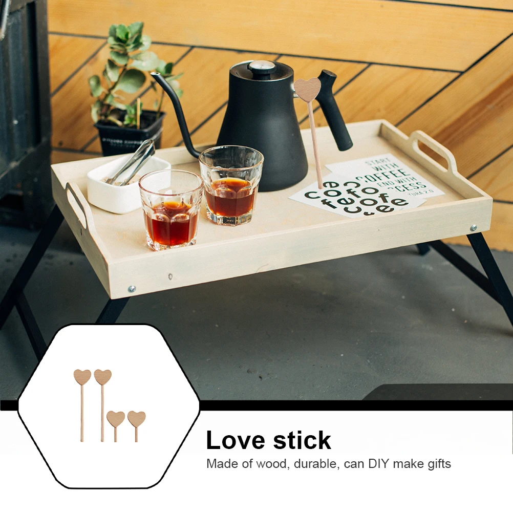 

4Pcs Wooden Desktop Loving Heart Ornament Chic Tabletop Adornment Creative Home Living Room Office Decorative Heart