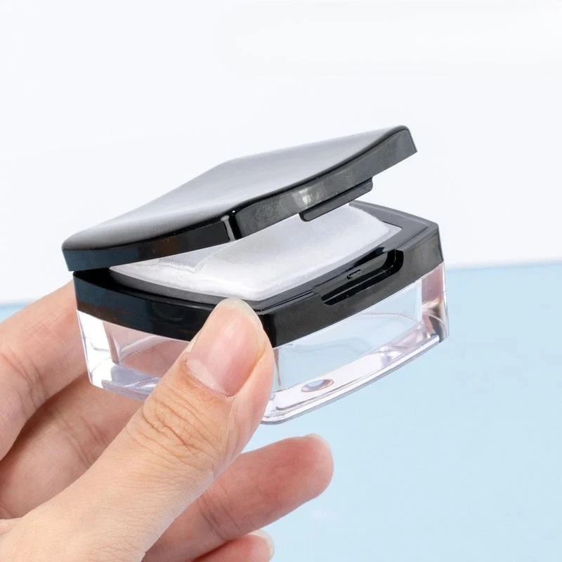 Portable Mini Empty Powder Box with Sieve Puff Mirror Loose Powder Pot Travel Cosmetic Makeup Jar Sifter Container