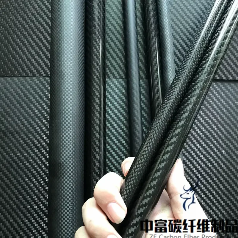 5pcs T300 3K Unidirectional Full Carbon Fiber Tube, Small Size Carbon Round Pipe for RC Model, 1000mm Length