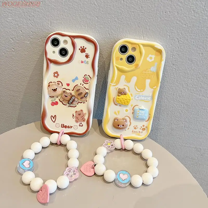 Cream Cake Holder Case for Samsung Galaxy S23 S22 S21 S20 FE Plus Ultra M10 M01 M02 M11 M12 M22 M32 M54 A10 A20 A30 A50 Bracelet