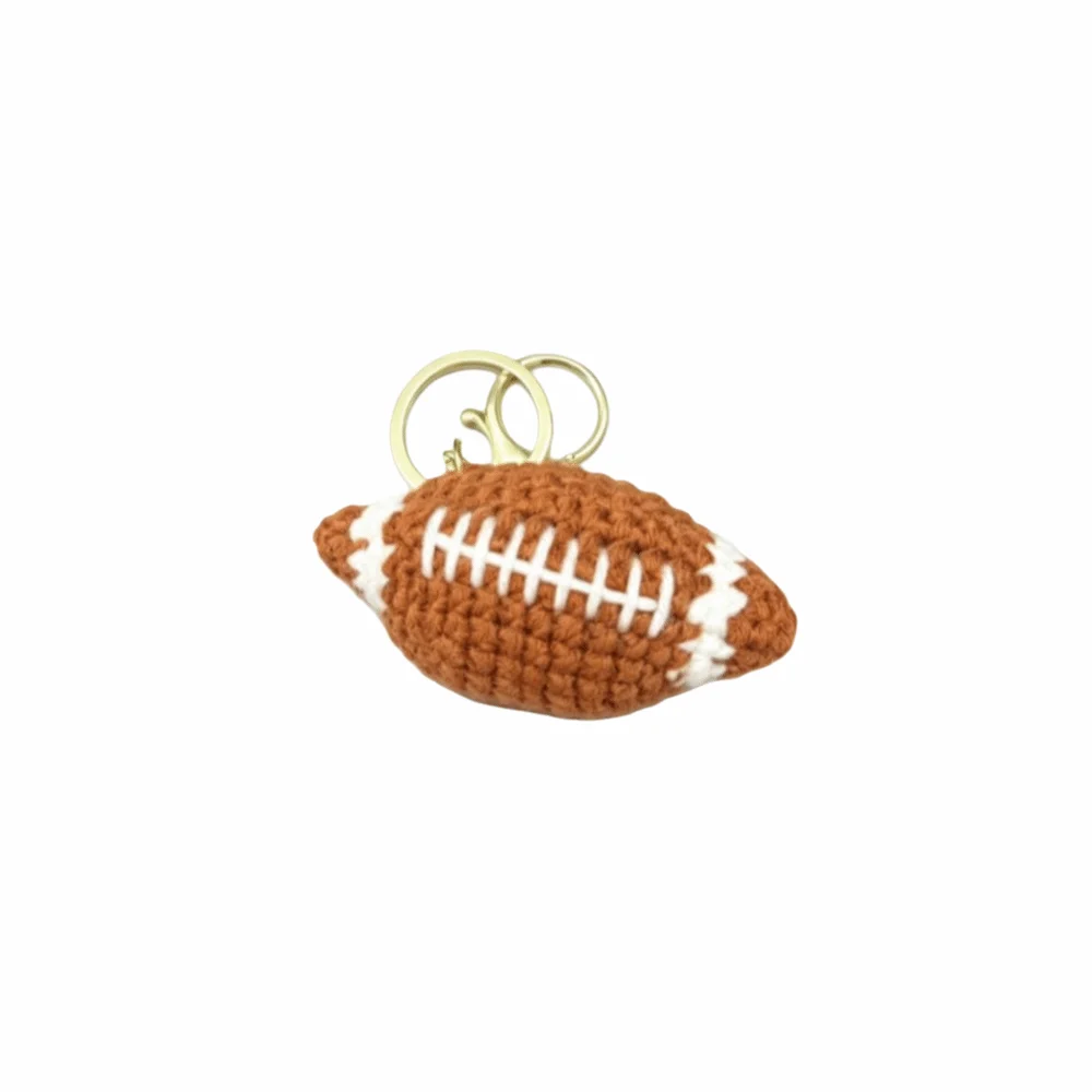 Handmade Crochet Key Chain Cute Design Crochet Craft Knitted Key Ring Knitted Texture Ball Shape Creative Key Chain