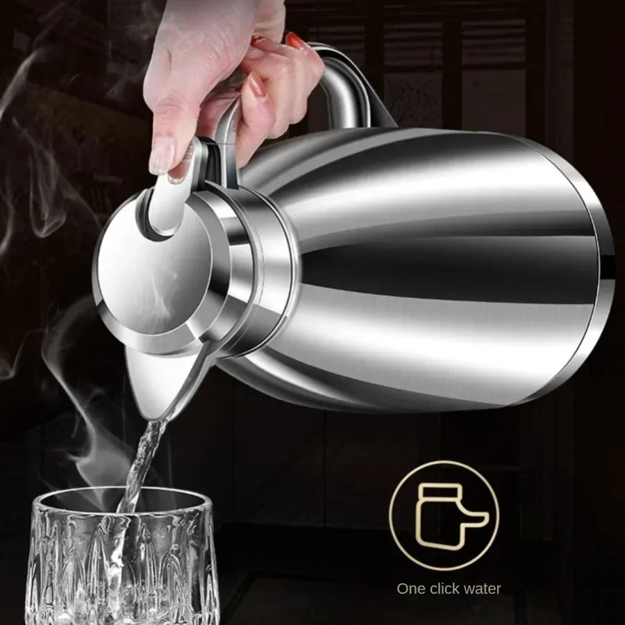 SUS304 Stainless Steel Roman Kettle Vacuum Insulated Kettle Coffee Kettle Household Large Capacity Teapot Camping