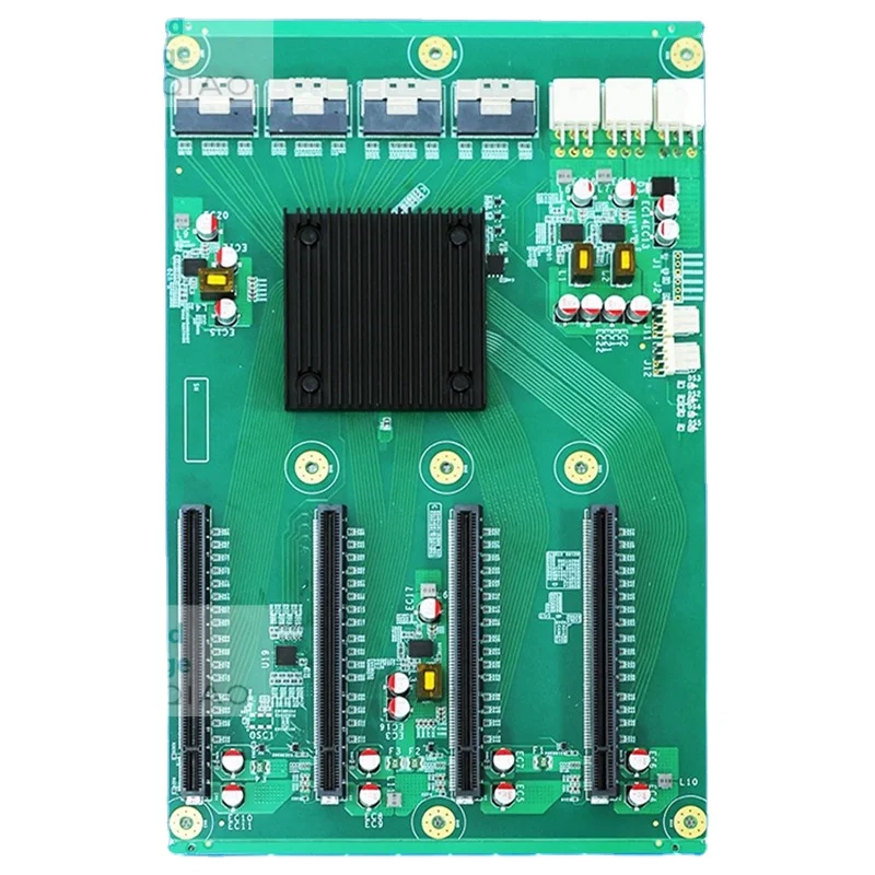 New AI GPU Server Micro-ATX Expansion Baseboard PEX88096 2 Switch PCI-E 3.0 DDR4 SATA 8 DIMM Low Power