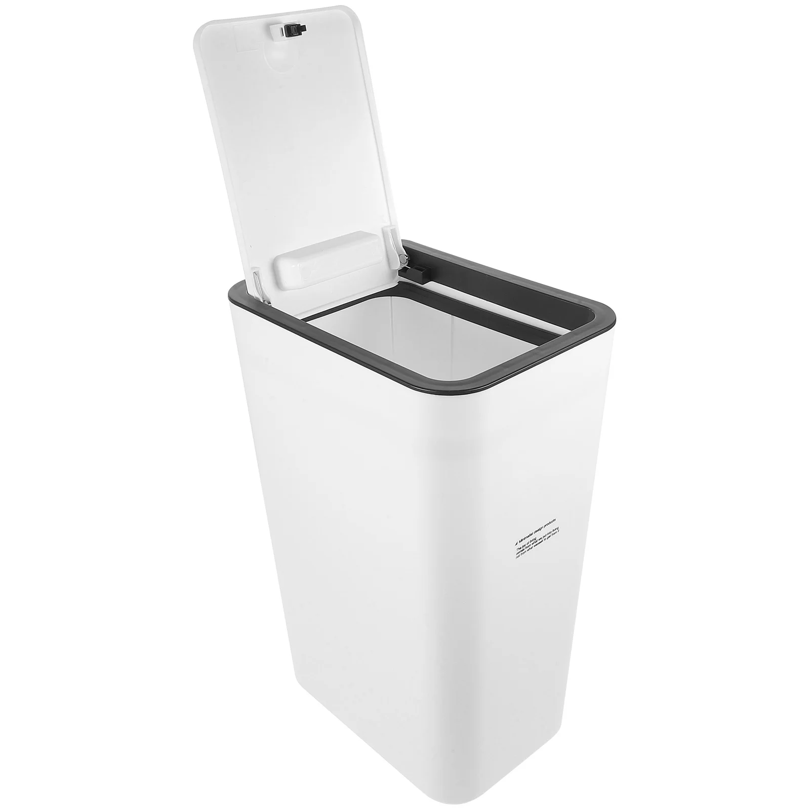 

Lidded Trash Can Small White Plastic Garbage Bin Vintage Office Covered Waste Basket Lid Stable Base Household Kitchen Bathroom
