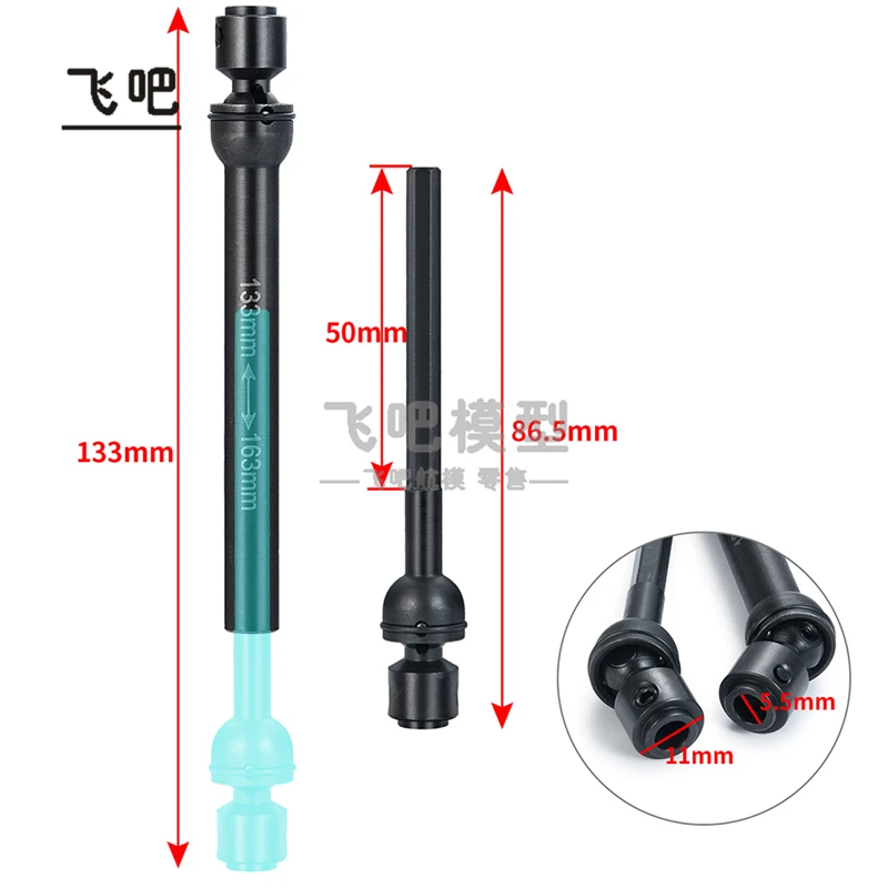 Metalowy wał napędowy CVD z przegubem uniwersalnym do samochodów RC 1/10 Crawler Traxxas TRX4 Defender Bronco AXIAL SCX10 RC4WD D90 Tank Cherokee