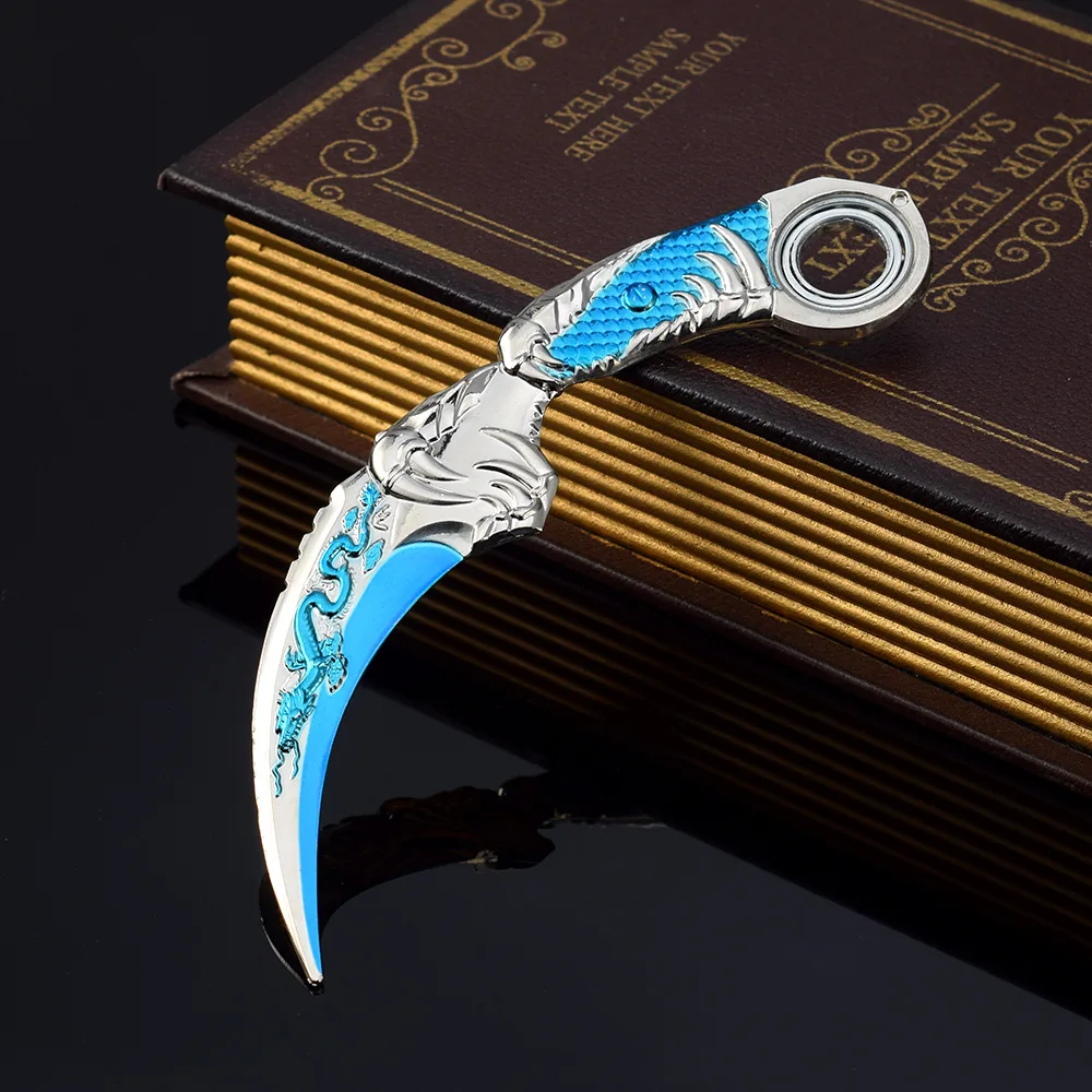 18cm Global Strike Blue Dragon Golden Dragon Claw Knife Toy Sword Cosplay Metal Knive Model Game Peripheral Kid Toy Gift for Boy