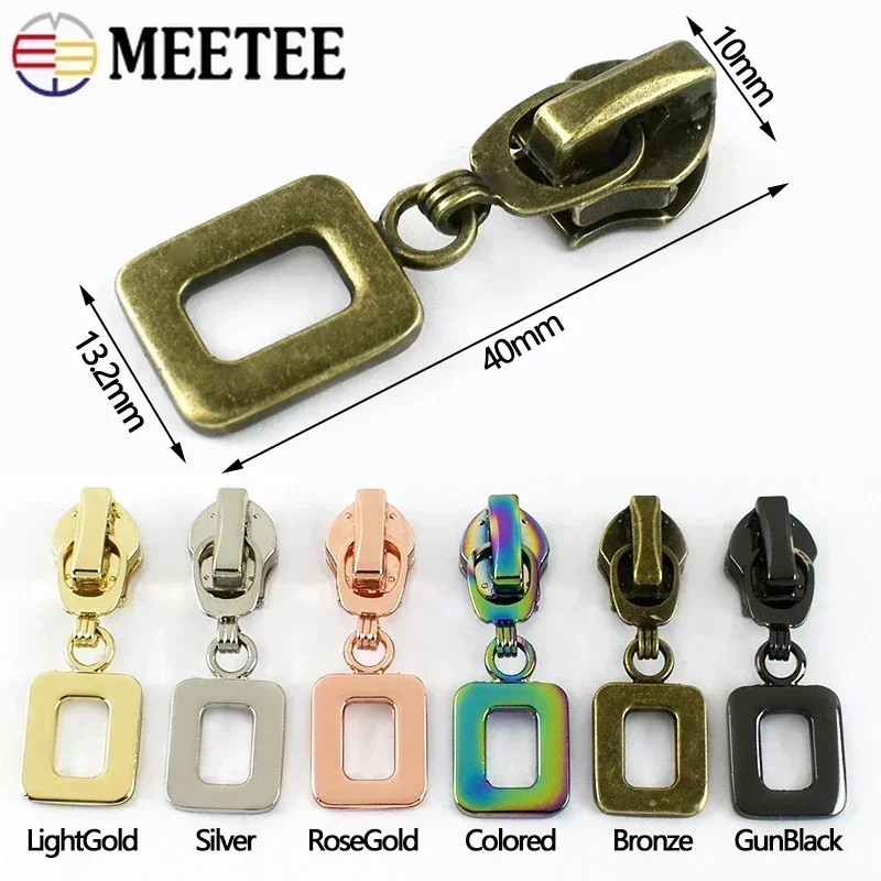10-50Pc Meetee 5# Nylon Zipper Slider for Zippers Repair Kit Bag Closure Zip Puller Pocket Clothing Zips lock Sewing Accessories