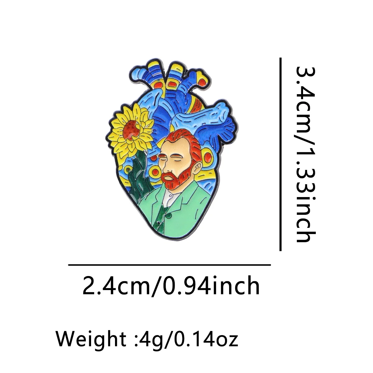 Van Gogh Painting Style Badges Lapel Pins for Backpack Men Women Brooch for Clothes Enamel Pin Jewelry Accessories Holiday Gifts - view 2