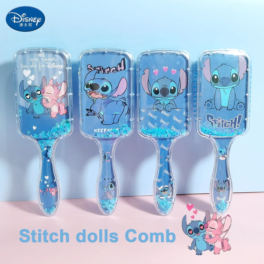 Anime Disney Stitch Hair Comb Cartoon Girls Comb Cute Massage Curly Hair Anti Knotting Portable Hairdressing Comb Child Toy Gift