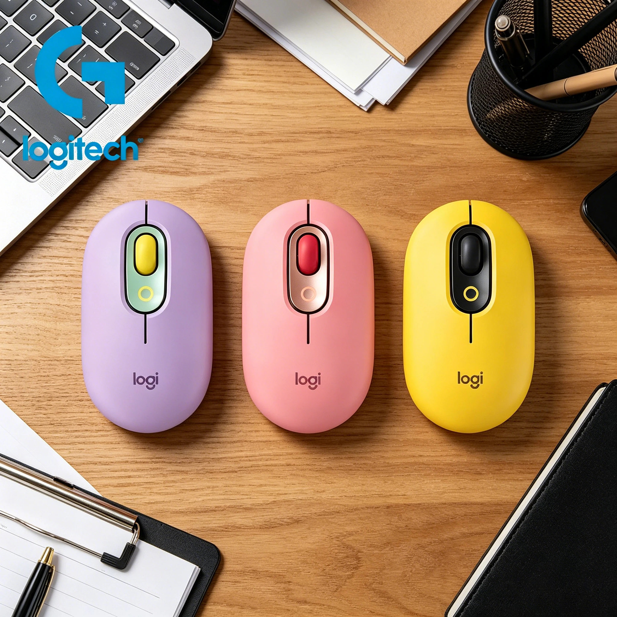 

Logitech POP Mouse Wireless Bluetooth Mouse USB Link Laptop Fashion Office Universal Mouse M221 Silent Wireless Mouse