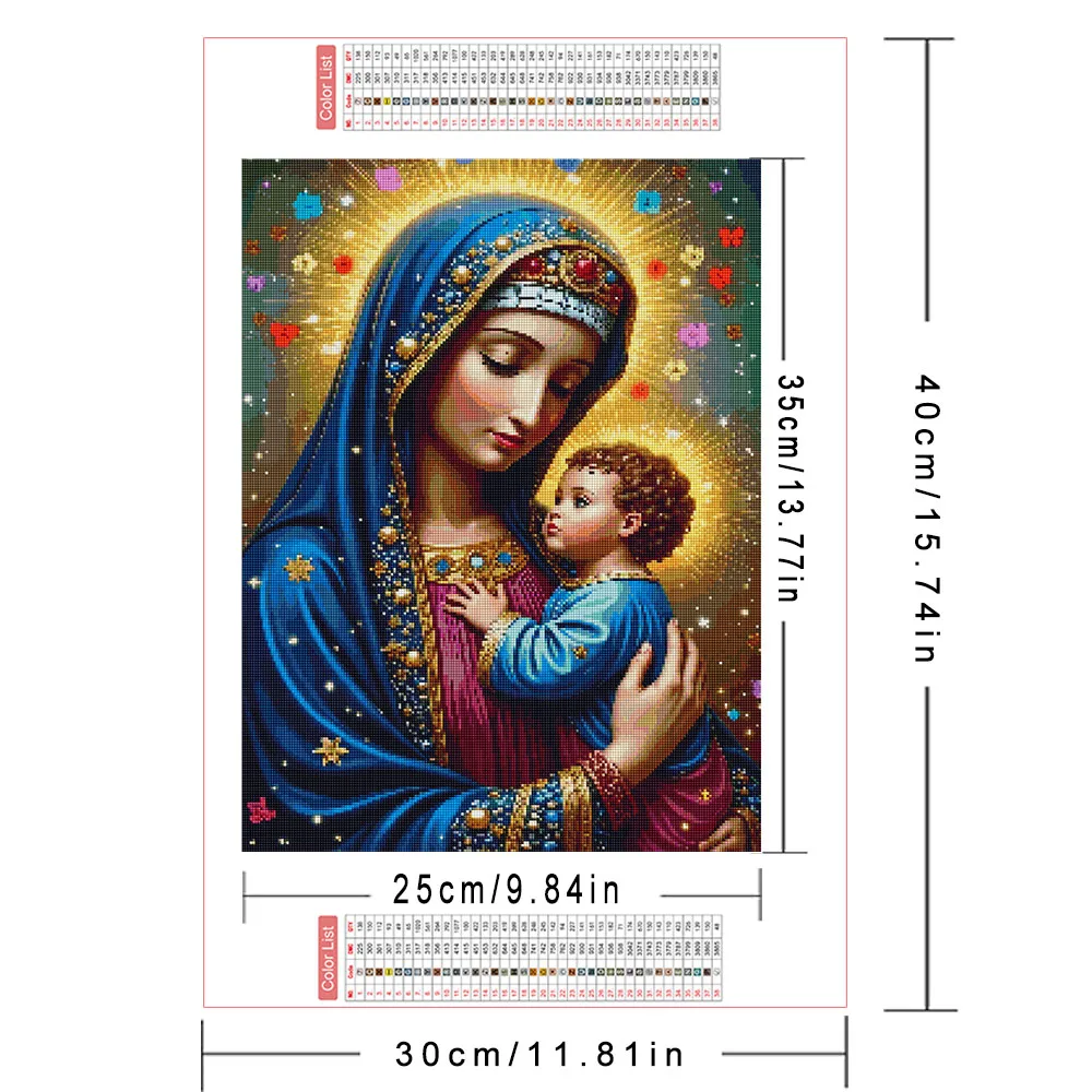 AZQSD Diamond Painting Virgin Mary Religion Portrait Handicrafts Mosaic Art Kits New Collection Full Square Round Drill
