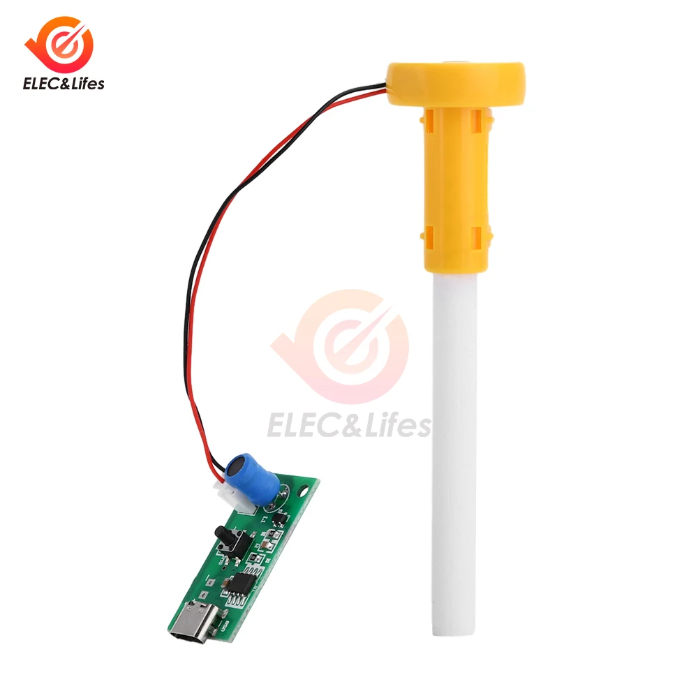 Módulo humidificador de atomización ultrasónica de un solo pulverización DC 5V, accesorios de pulverización, Kit de humidificación DIY con soporte USB tipo c