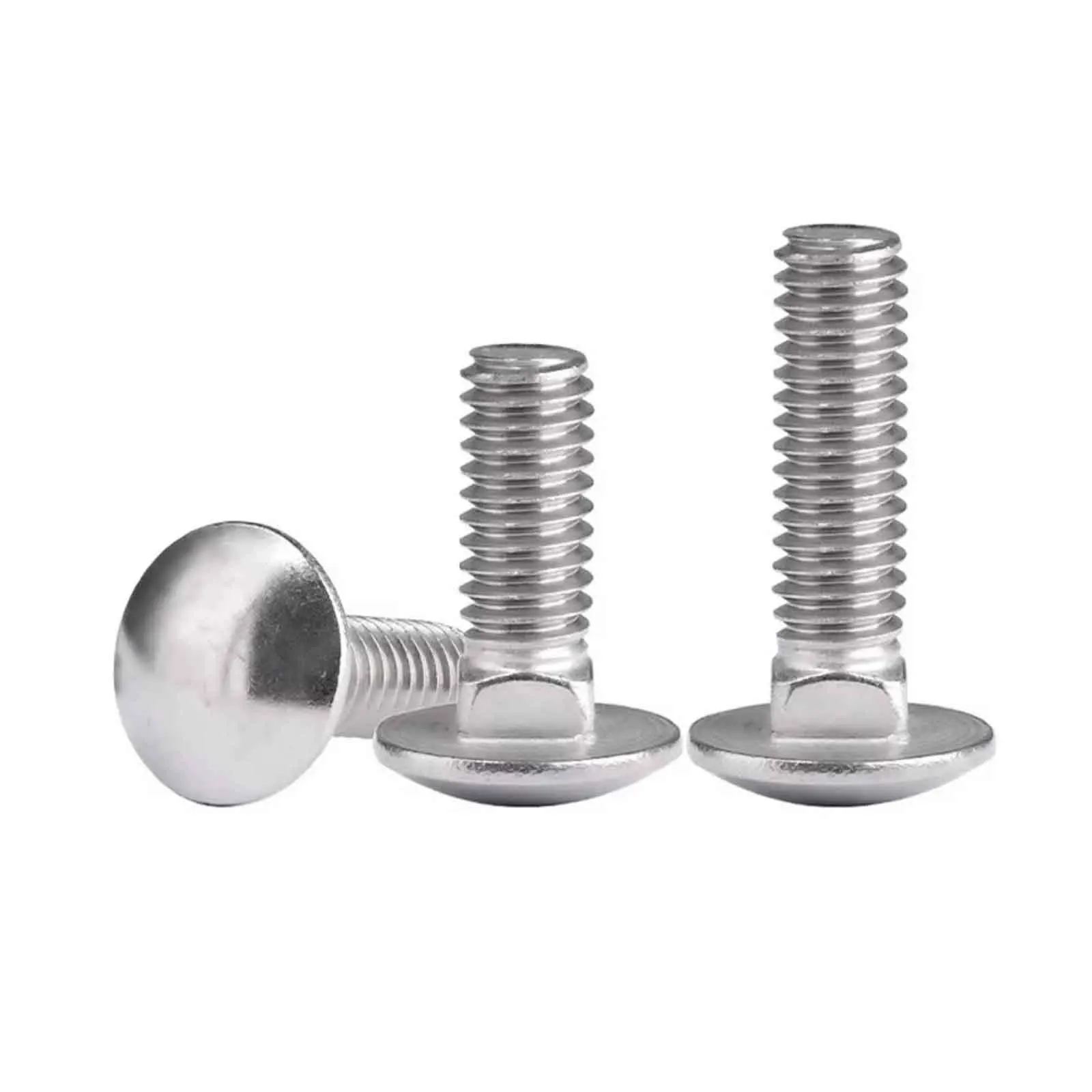 1/10pcs 304 Stainless Steel US Cup Head Square Neck Carriage Bolt Imperial Bridge Screw 1/4-20 to 1/2-13 UNC Thread