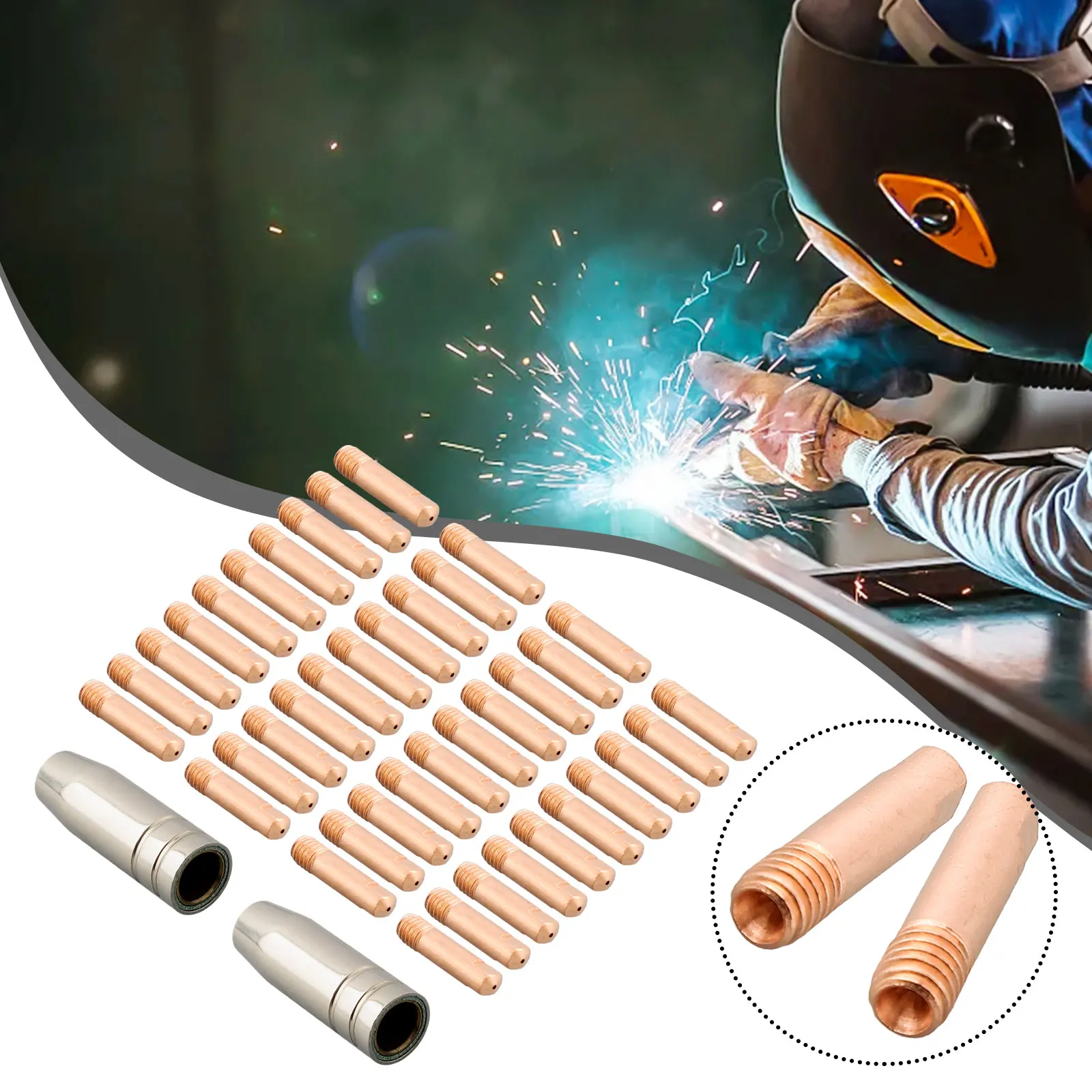 Professional MIG Welding Accessory Pack of 42PCS Suitable for Use with For MB15 / 15AK Torches Featuring Key Components