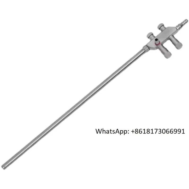 Laparoscopic irrigator, spring button, hand pushed laparoscopic instrument, three-way suction irrigator, irrigator