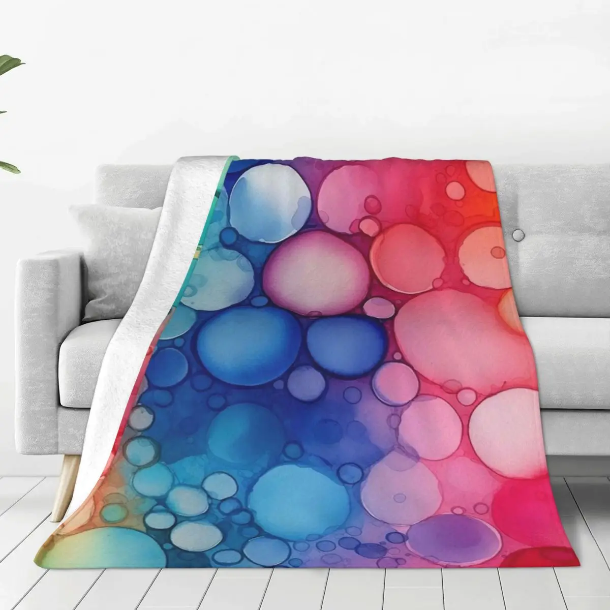 Rainbow Bubbles Blanket Flannel Multi-function Sofa Throw Blankets For Couch Bedding Office Throws Bedspread Quilt